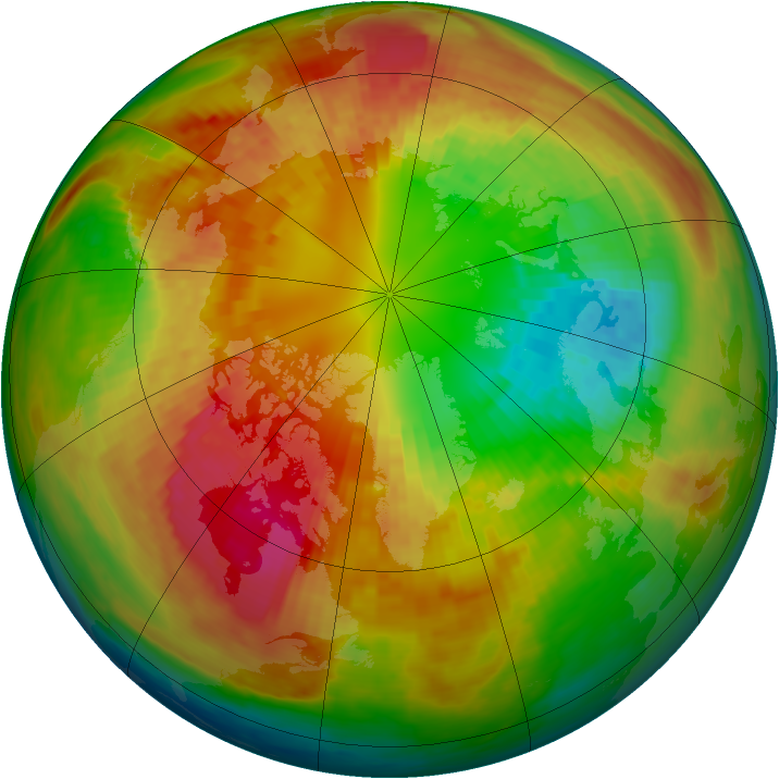Arctic ozone map for 03 March 2003